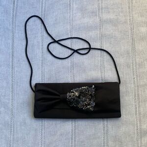 La Regale vintage black envelope evening purse.